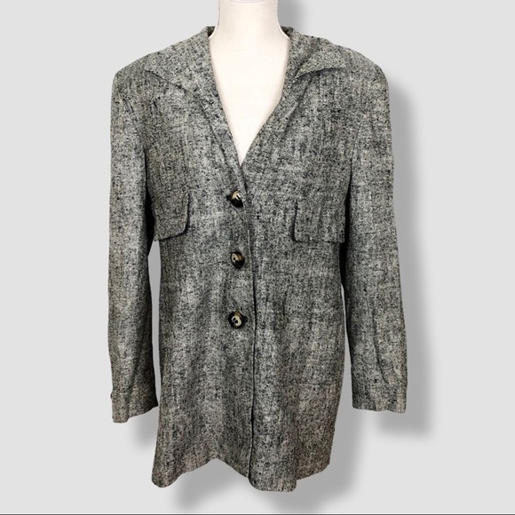 CHRISTIAN DIOR vintage 80s silk tweed blazer